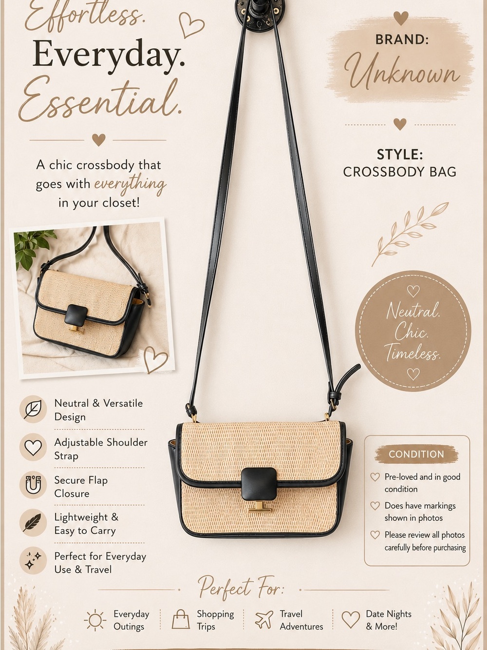 Othr Beige and Black Crossbody Bag